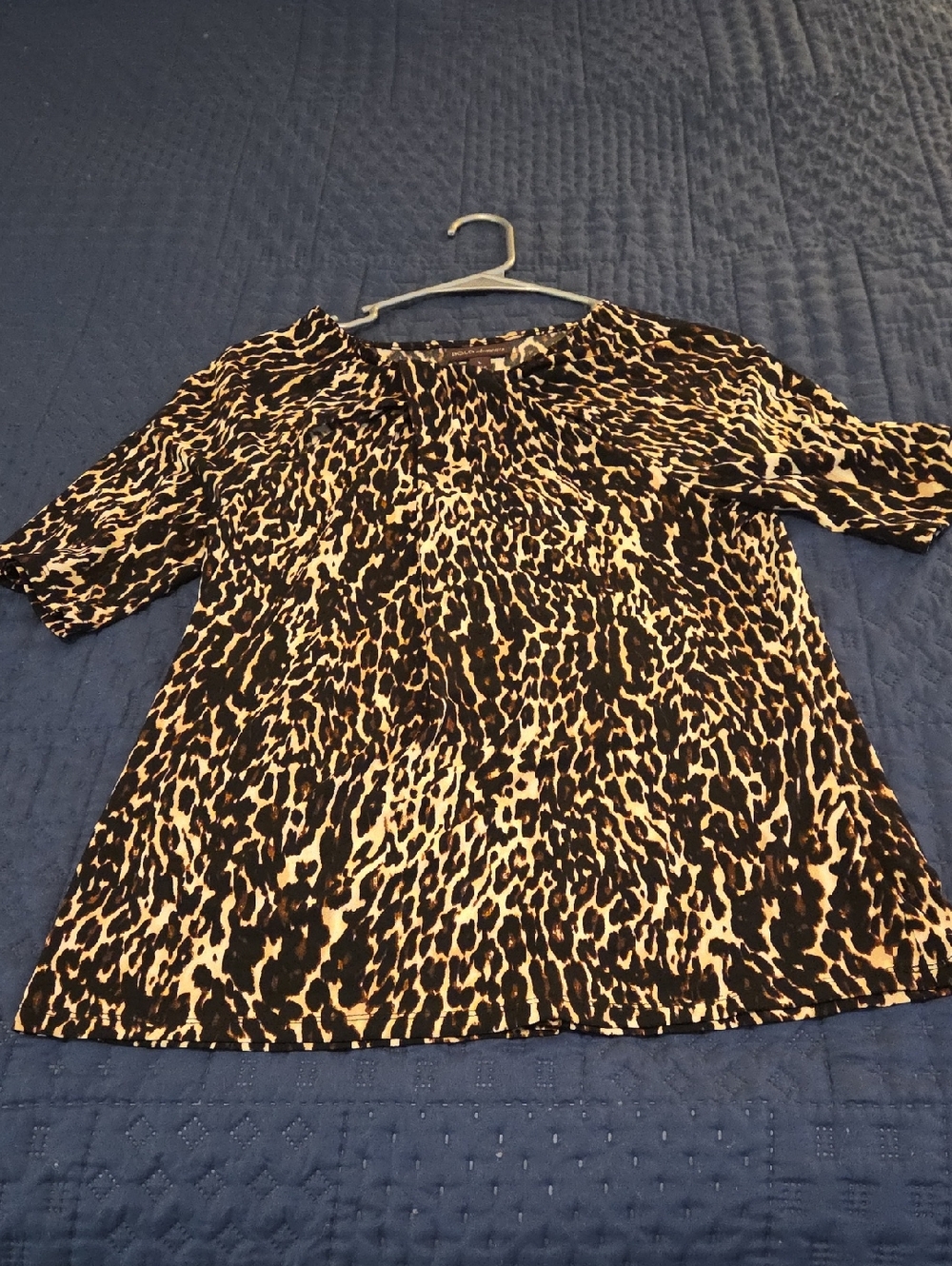 EUC BOLD elements Leopard Print SS Blouse - Brown, Black with Neck Cutouts